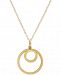 Double Circle 18" Pendant Necklace in 10k Gold