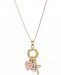 Tricolor Faith, Hope & Charity 18" Pendant Necklace in 10k Gold with Rose- & Rhodium-Plating