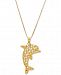 Dolphin Openwork 18" Pendant Necklace in 10k Gold