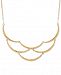 Scalloped Bar 17" Statement Necklace in 10k Gold