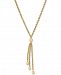 Rope & Bead 17" Lariat Necklace in 10k Gold
