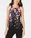 I. n. c. Floral-Print Keyhole Top, Created for Macy's