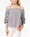 Bcx Juniors' Cold-Shoulder Puffed-Sleeve Top