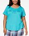 Jenni by Jennifer Moore Plus Size Embroidered-Graphic Pajama Top, Created for Macy's