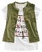 Belle Du Jour Big Girls 3-Pc. Vest, T-Shirt & Necklace Set