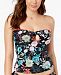 Bar Iii Floral-Print Bandeau Tankini Top, Created for Macy's Women's Swimsuit