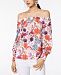 I. n. c. Petite Printed Off-The-Shoulder Top, Created for Macy's