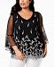 Alfani Plus Size Embroidered Mesh Top, Created for Macy's
