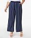 Charter Club Plus Size Striped Cropped Pants, Created for Macy's