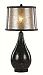 RTL-8792 - Trans Globe Lighting - One Light Table Lamp Set of 2 Black Marble Finish with Silver Translucent Poly/Black Braid Shade -