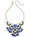 Thalia Sodi Gold-Tone Crystal, Stone & Tassel Statement Necklace, 18" + 3" extender, Created for Macy's