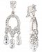 Carolee Silver-Tone Cubic Zirconia Clip-On Chandelier Earrings