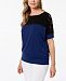 Jm Collection Petite Colorblocked Split-Sleeve Top, Created for Macy's
