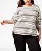 Eileen Fisher Plus Size Organic Cotton Striped Sweater