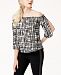 Bar Iii Printed Off-The-Shoulder Top, Created for Macy's