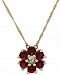 Ruby (9/10 ct. t. w. ) & White Topaz (1/6 ct. t. w. ) 18" Pendant Necklace in 14k Gold