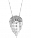 Steve Madden Silver-Tone Crystal Fringe 34" Pendant Necklace