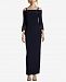 Betsy & Adam Beaded Cold-Shoulder Gown