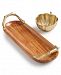Martha Stewart Collection Wood Tray With Gold Pumpkin Bowl, Created for Macy's