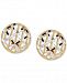Two-Tone Openwork Textured Stud Earrings in 14k Gold & White Gold