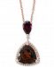 Effy Multi-Gemstone (4-1/4 ct. t. w. ) & Diamond (1/6 ct. t. w. ) 18" Pendant Necklace in 14k Rose Gold