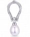 Cultured Freshwater Pearl and White Topaz Enhancer in Sterling Silver