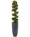 Nearly Natural 5' English Ivy Spiral Topiary Uv-Resistant Indoor/Outdoor Artificial Tree in Gray Cylinder Planter