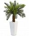 Nearly Natural 3' Cycas Artificial Tree in White Tower Planter