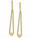 Bead & Rope Drop Earrings in 14k Gold, 1 3/8 inches