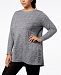 Ideology Plus Size Space-Dyed Crisscross-Side Tunic, Created for Macy's
