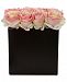 Nearly Natural Light Pink Rose Artificial Arrangement in Black Vase