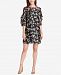 Vince Camuto Floral Print Ruffle-Sleeve Shift Dress