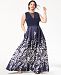 Morgan & Company Trendy Plus Size Printed A-Line Gown