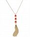 I. n. c. Gold-Tone Circle, Ball & Chain Tassel Pendant Necklace, 30" + 3" extender, Created for Macy's