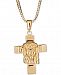 Men's Jesus on Cross 24" Pendant Necklace in 18k Gold-Plated Sterling Silver