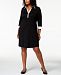 Karen Scott Plus Size 3/4-Sleeve Contrast Shirtdress, Created for Macy's