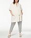 Eileen Fisher Plus Size Organic Cotton Wrap-Front Jacket