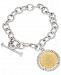 Giani Bernini Two-Tone Coin Charm Toggle Bracelet in Sterling Silver & 18k Gold-Plate, Created for Macy's