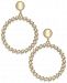 I. n. c. Extra Large Gold-Tone Imitation Pearl Drop Hoop Earrings, Created for Macy's