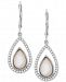 Mother-of-Pearl & White Topaz (1/2 ct. t. w. ) Teardrop Drop Earrings in Sterling Silver