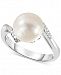 Cultured Freshwater Pearl (9mm) & Diamond Accent Ring in Sterling Silver