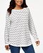 Karen Scott Petite Cotton Textured Curved-Hem Sweater, Created for Macy's