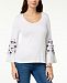 Love Scarlett Petite Embroidered Bell-Sleeve Top, Created for Macy's