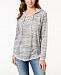 Style & Co Petite Lace-Up Knit Hoodie, Created for Macy's