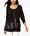 Jm Collection Petite Faux-Leather Layered Necklace Top, Created for Macy's