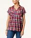 Style & Co Petite Plaid Button-Down Shirt, Created for Macy's