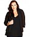 City Chic Plus Size Sheer-Sleeve Cropped Blazer
