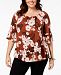 Style & Co Plus Size Printed Off-The-Shoulder Flounce Top, Created for Macy's