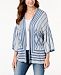 Style & Co Cotton Printed Drop-Sleeve Cardigan, Created for Macy's
