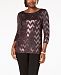 Msk Sequined Chevron Layered-Look Blouse